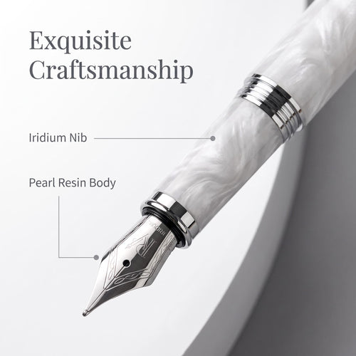 Snow Fountain Pen Gift Set - White