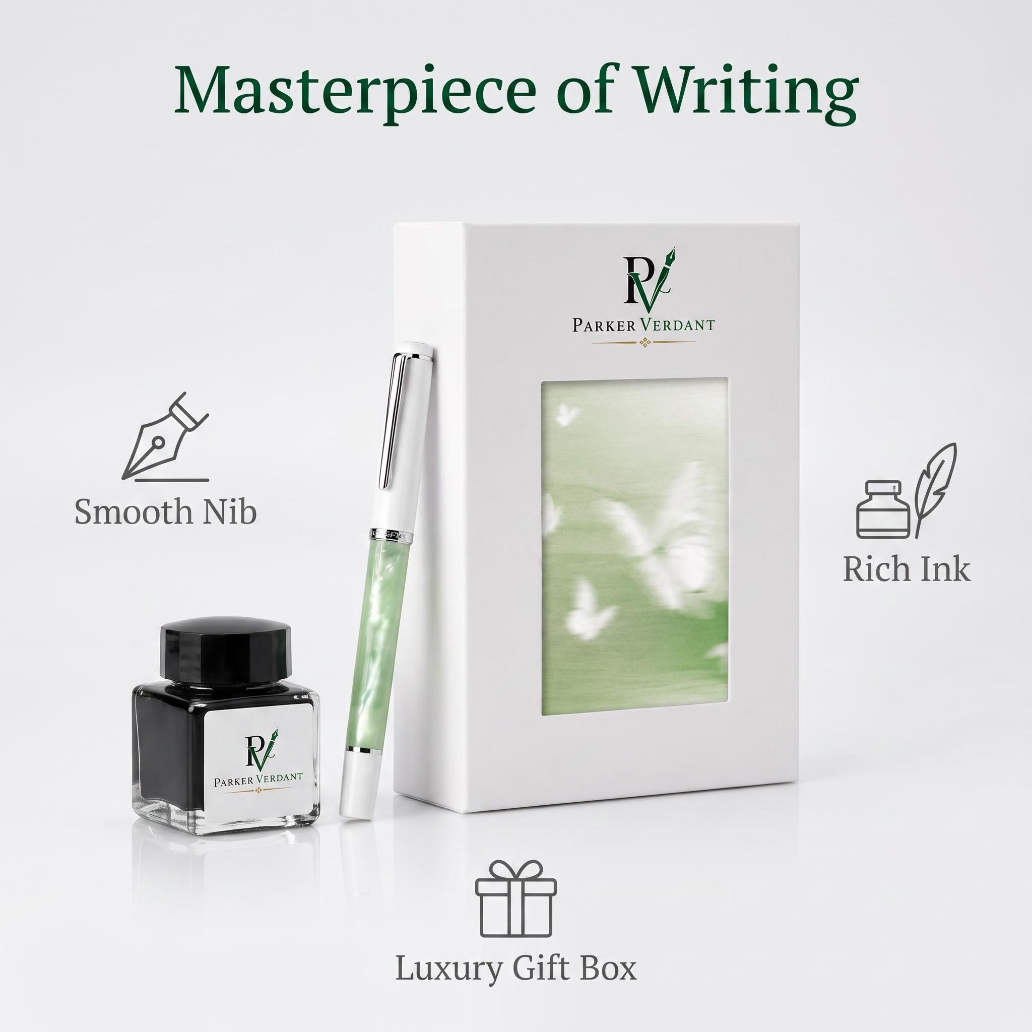Spring Butterfly Fountain Pen Gift Set - Green