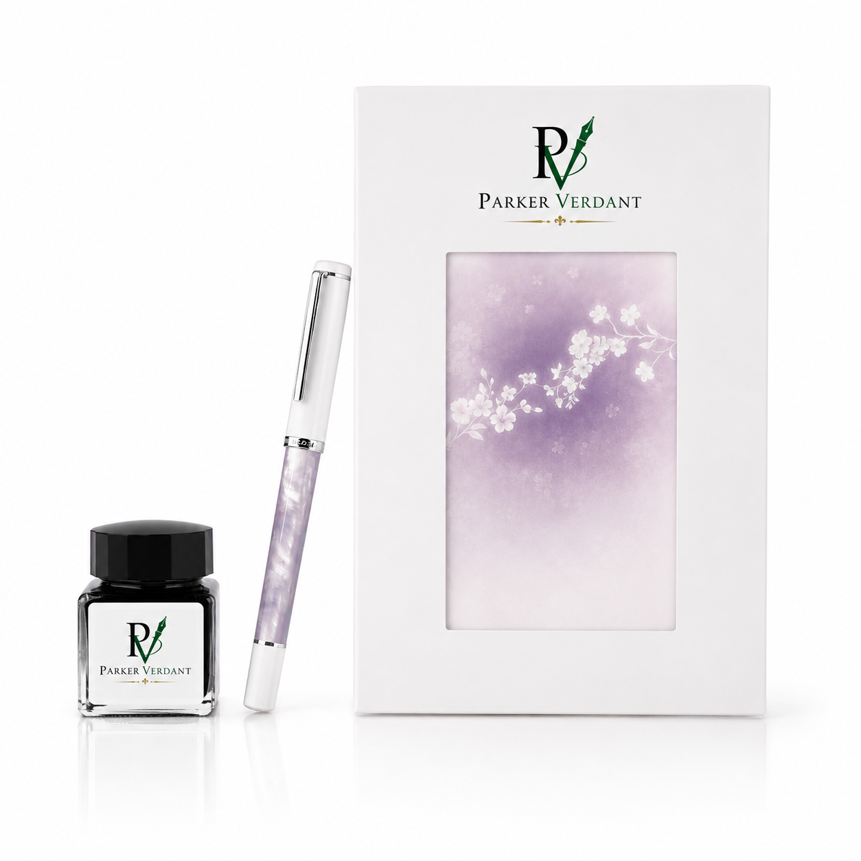 Flower Fountain Pen Gift Set - Purple