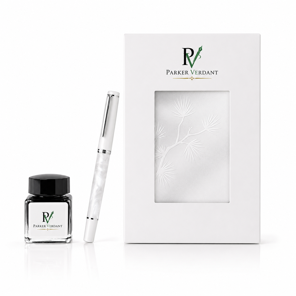 Snow Fountain Pen Gift Set - White