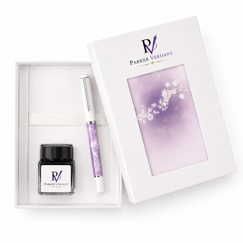 Flower Fountain Pen Gift Set - Purple