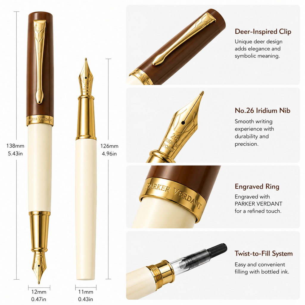 Nara Series Fountain Pen Gift Set - Brown