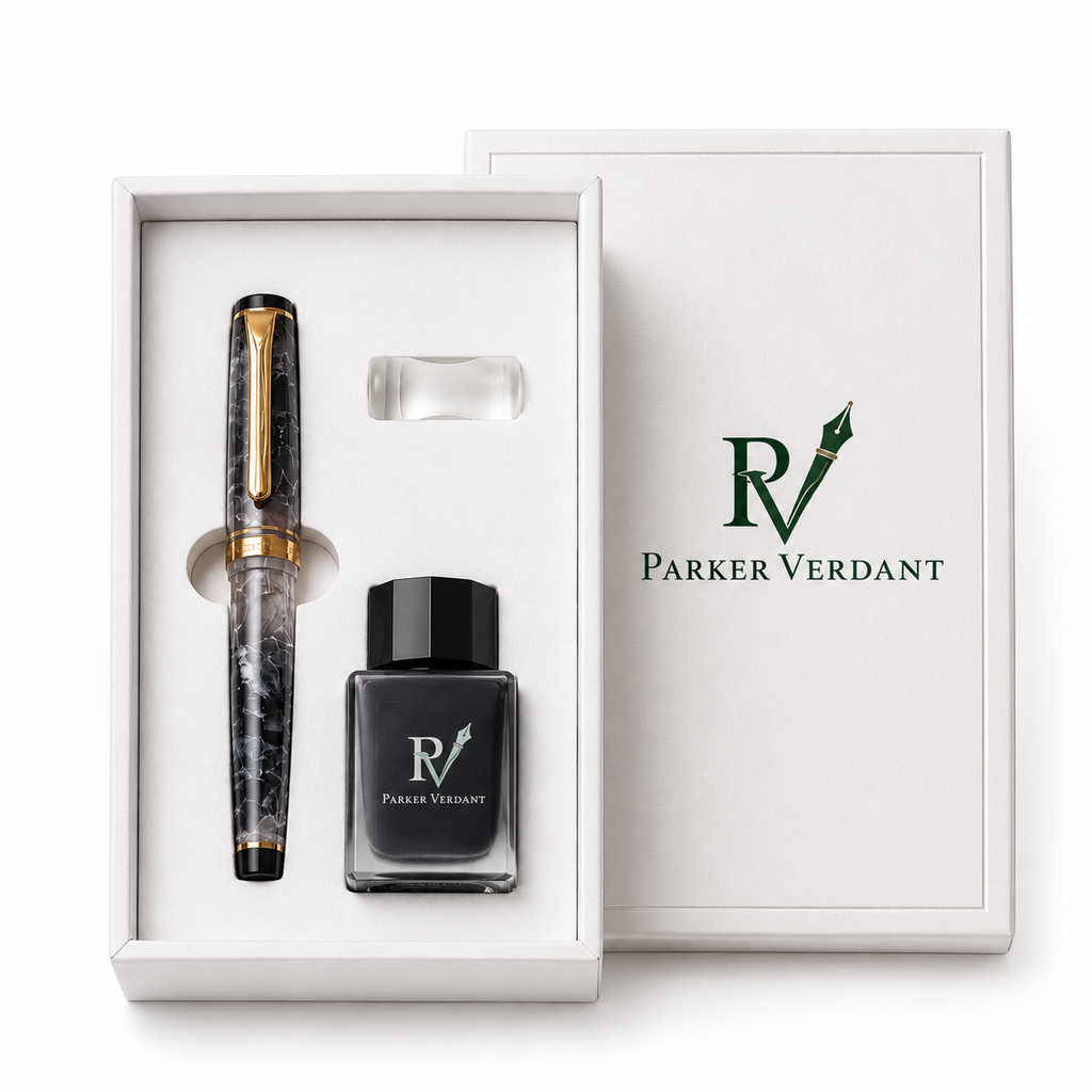 Marble Series Fountain Pen Gift Set - Black