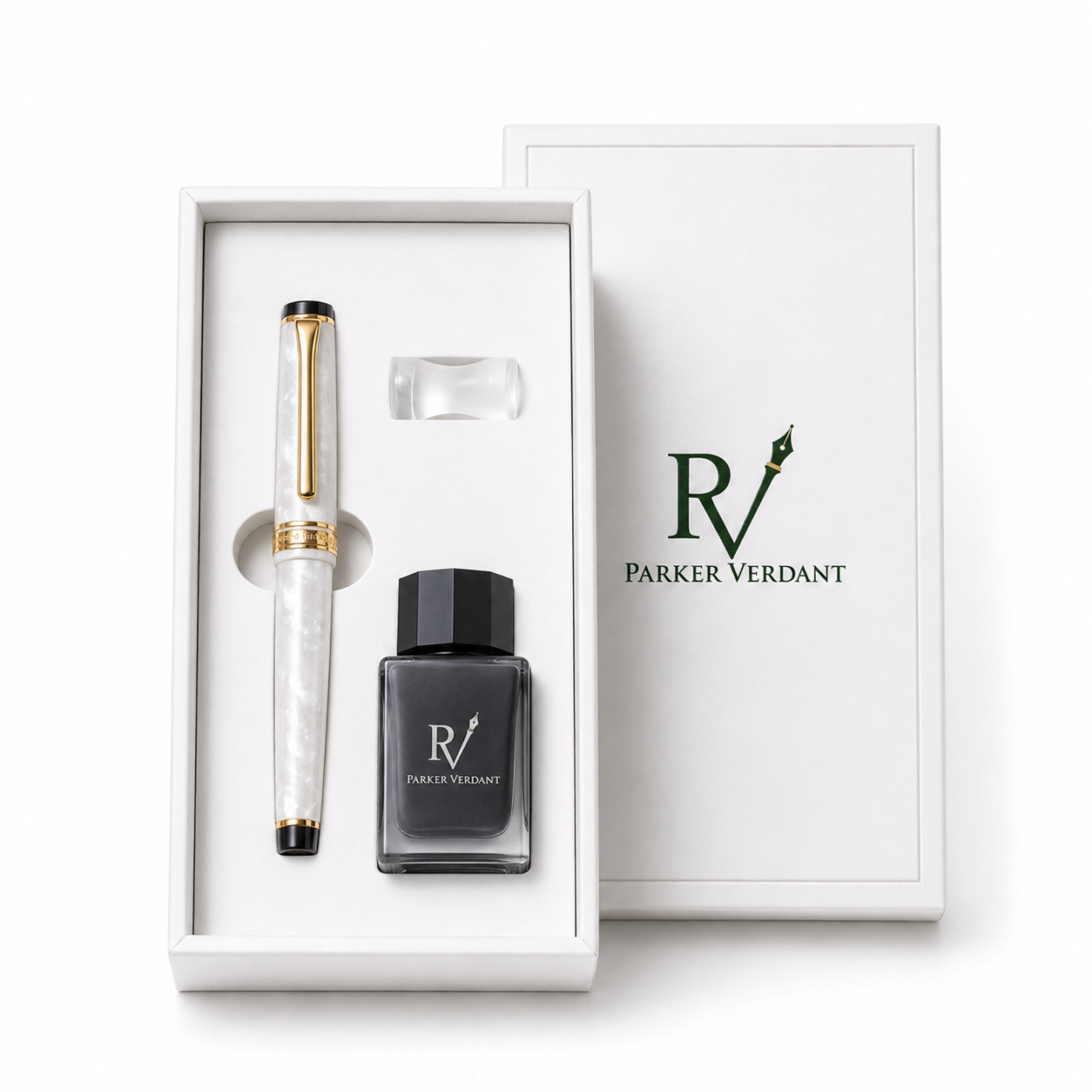 Marble Series Fountain Pen Gift Set - White