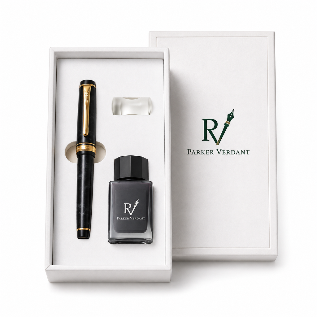 Marble Series Fountain Pen Gift Set - Black
