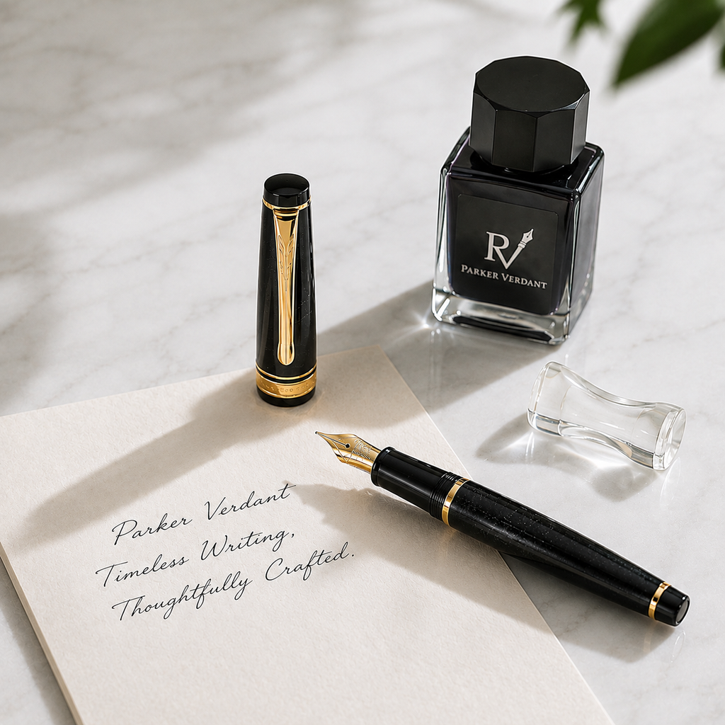 Marble Series Fountain Pen Gift Set - Black