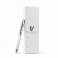 Snowfall Pearl Fountain Pen – White & Silver